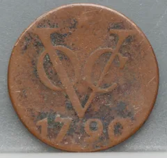 Duit 1790 Utrecht VOC – Ster voorzijde