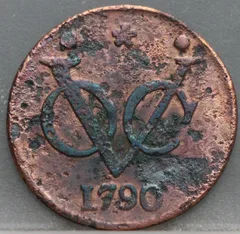 Duit 1790 West Friesland VOC — Koper voorzijde