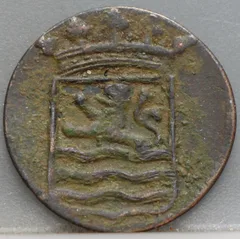 Duit 1790 Zeeland VOC achterzijde
