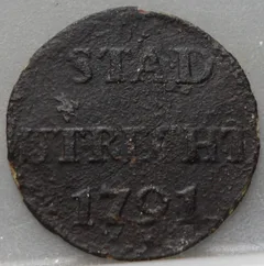 Duit 1791 Stad Utrecht voorzijde