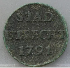 Duit 1791 Stad Utrecht voorzijde
