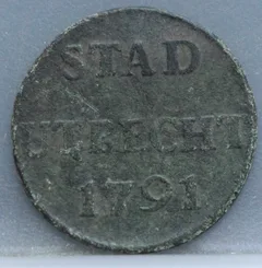 Duit 1791 Stad Utrecht voorzijde