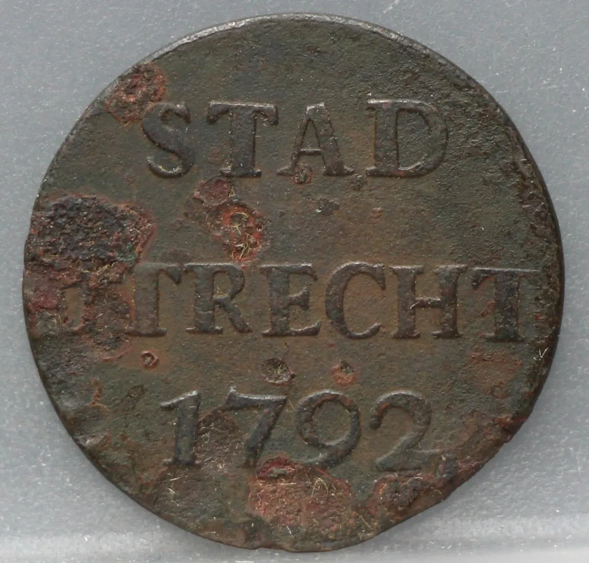 Duit 1792 Stad Utrecht voorzijde