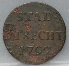 Duit 1792 Stad Utrecht voorzijde