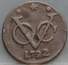 Duit 1792 West-Friesland VOC — Koper voorzijde