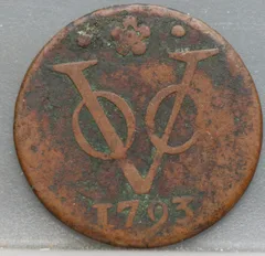 Duit 1793 Holland VOC — Koper voorzijde