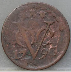 Duit 1793 Zeeland VOC — Koper voorzijde