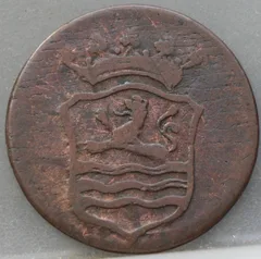 Duit 1793 Zeeland VOC — Koper achterzijde