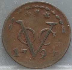 Duit 1794 Zeeland VOC voorzijde