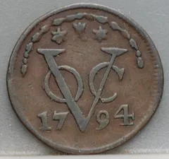 Duit 1794 Zeeland VOC voorzijde