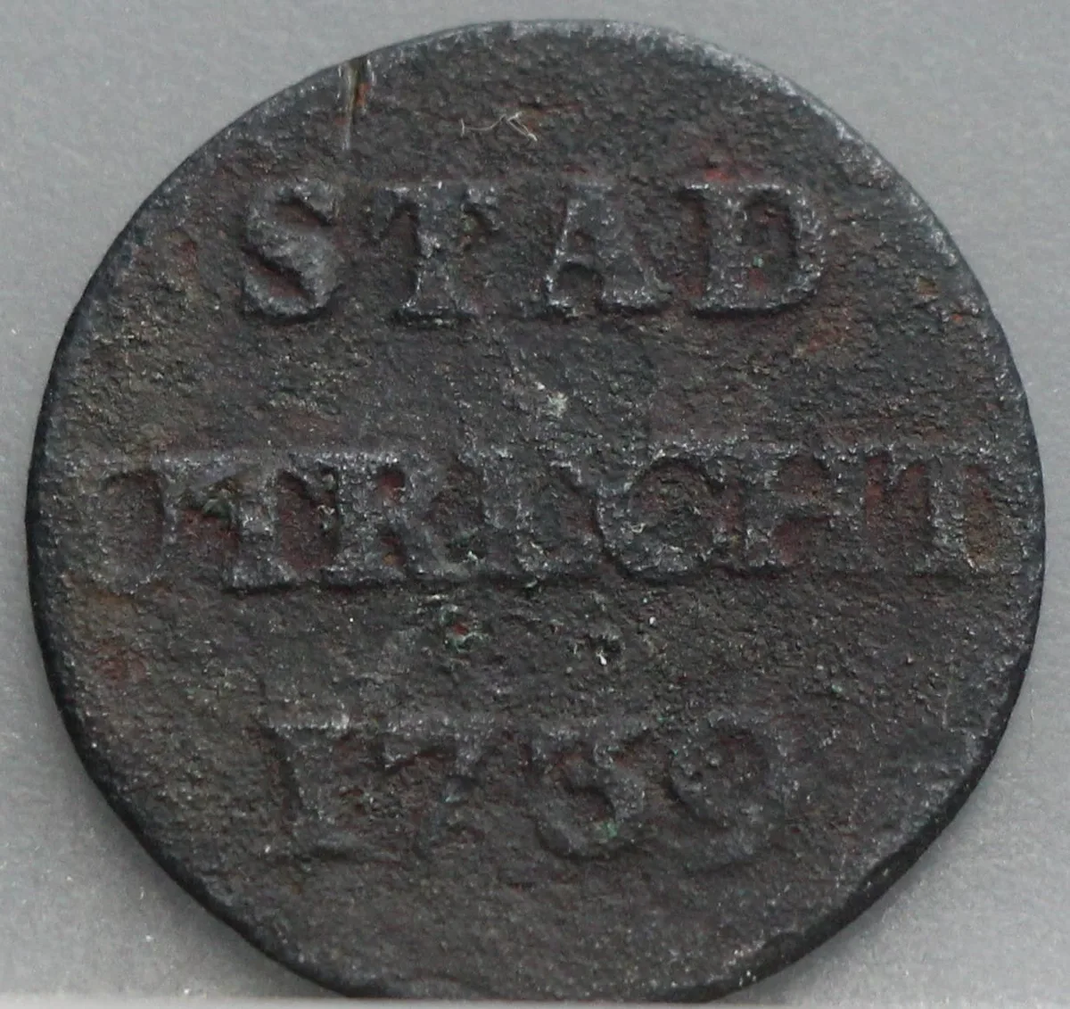 Duit Stad Utrecht 1739 voorzijde