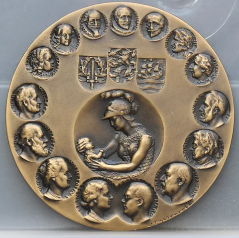 Geboorteplaquette Prinses Beatrix 1938 — Brons