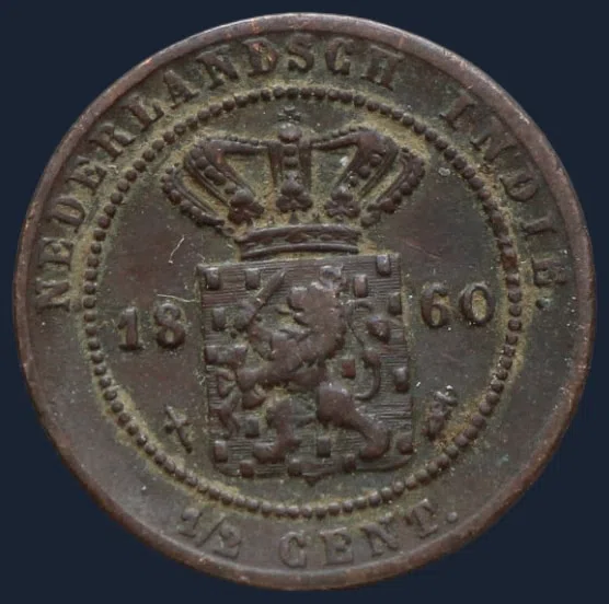 ½ Cent 1860 Nederlands-Indië