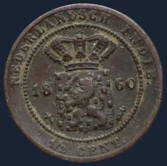 ½ Cent 1860 Nederlands-Indië