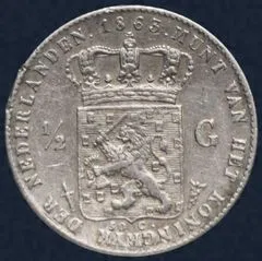 ½ Gulden 1863 Willem III Zilver