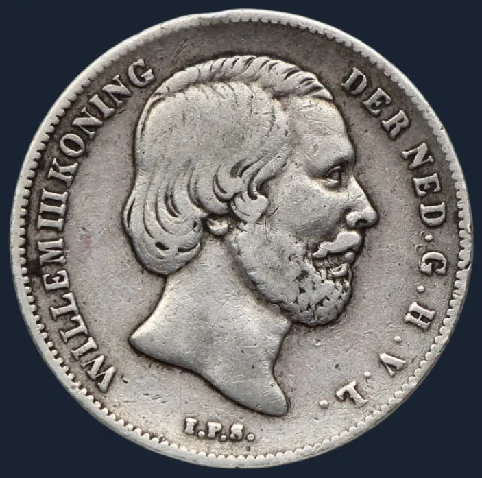½ Gulden 1864 Willem III Zilver