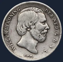 ½ Gulden 1864 Willem III Zilver