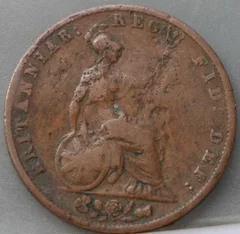 Half Penny 1844 Verenigd Koninkrijk — Koper achterzijde