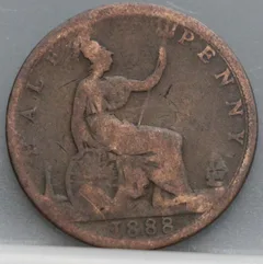 Half Penny 1888 Verenigd Koninkrijk — Koper voorzijde