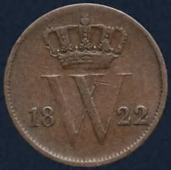 ½ Cent 1823 B Willem I