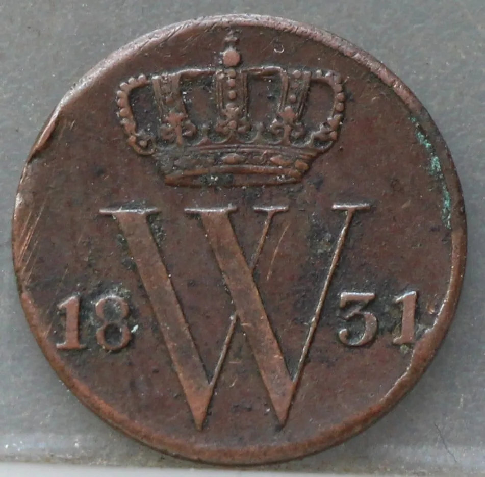 Halve Cent 1831 - Koper voorzijde, 1/2 cent