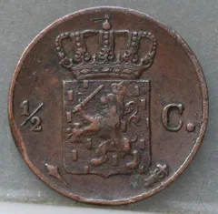 Halve Cent 1831 - Koper achterzijde, 1/2 cent