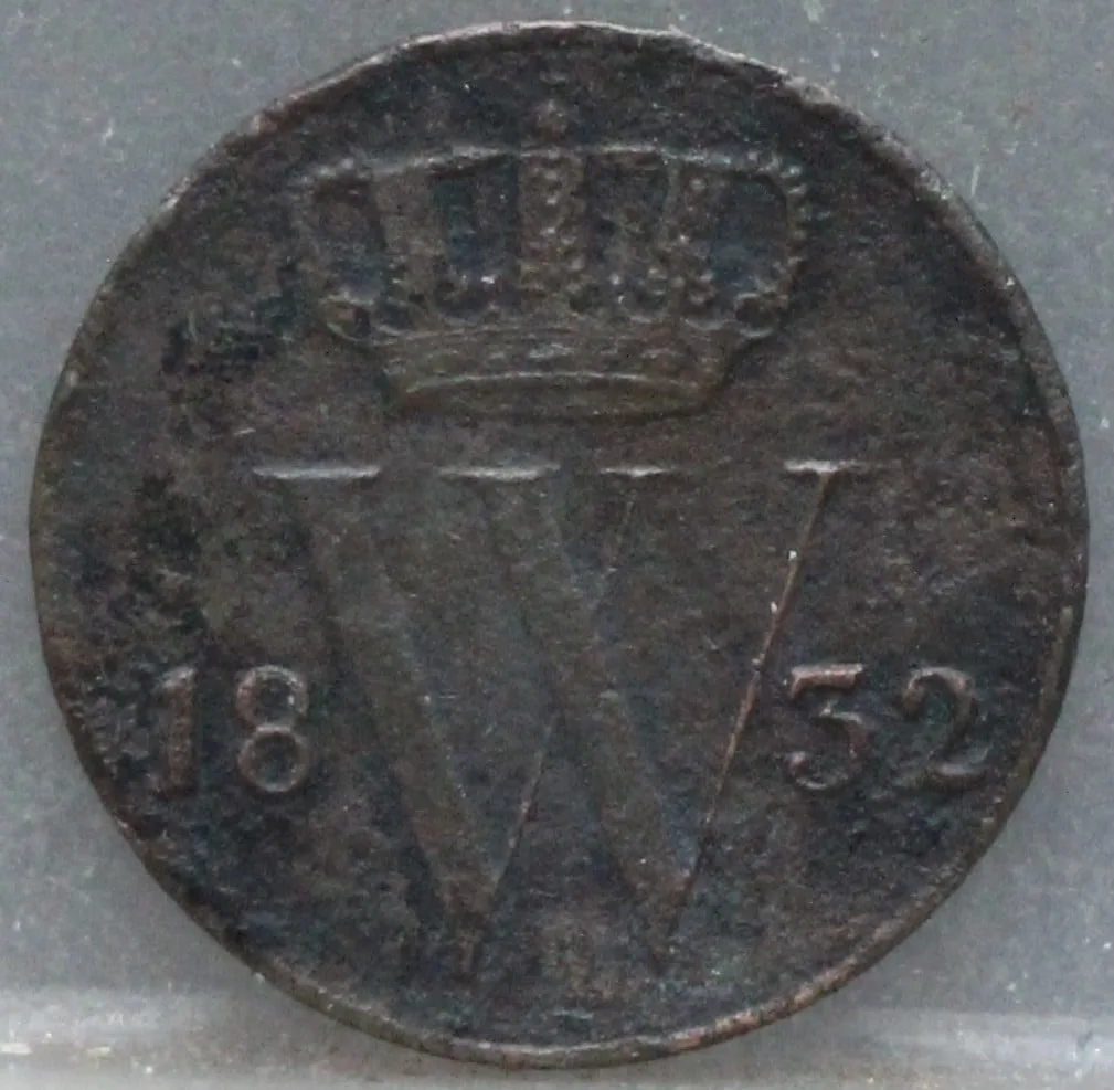 Halve Cent 1832 voorzijde, 1/2 cent