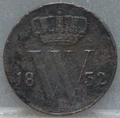 Halve Cent 1832 voorzijde, 1/2 cent