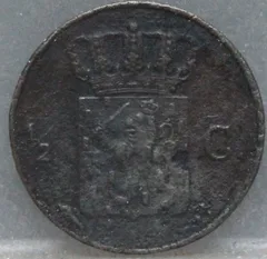 Halve Cent 1832 achterzijde, 1/2 cent