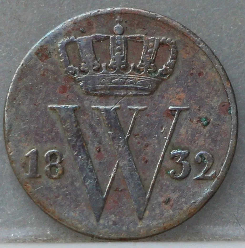 Halve Cent 1832 - Koper voorzijde, 1/2 cent