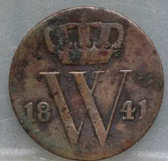 Halve Cent 1841 voorzijde, 1/2 cent