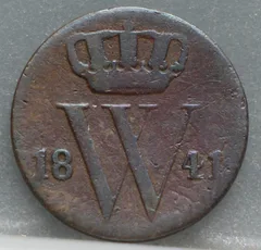 Halve Cent 1841 voorzijde, 1/2 cent