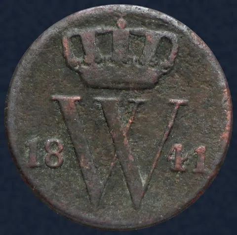 Halve Cent 1841 - 1/2 cent 1841 Willem II