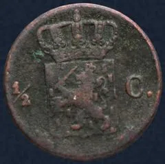 Halve Cent 1841 - 1/2 cent 1841 Willem II