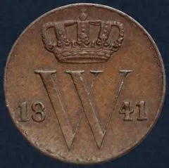 Halve Cent 1841 Willem II - 1/2 cent 1841