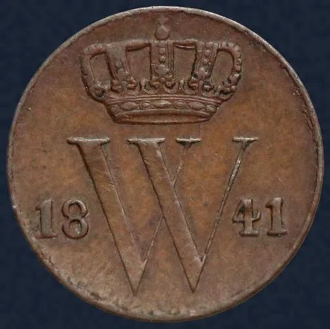 Halve Cent 1841 Willem II - 1/2 cent 1841