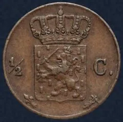 Halve Cent 1841 Willem II - 1/2 cent 1841