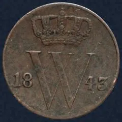 Halve Cent 1843 Willem II