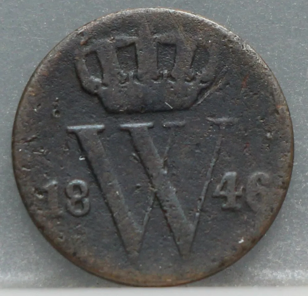 Halve Cent 1846 voorzijde, 1/2 cent