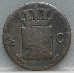 Halve Cent 1846 achterzijde, 1/2 cent
