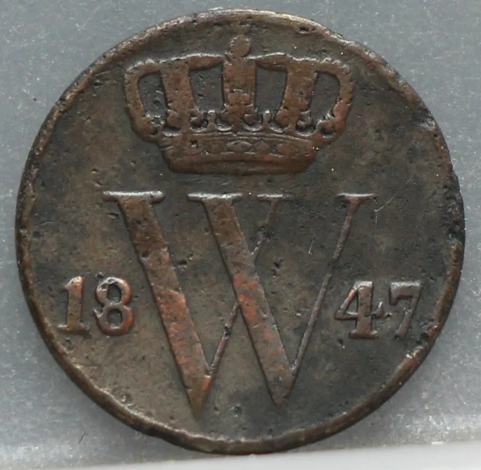 Halve Cent 1847 voorzijde, 1/2 cent
