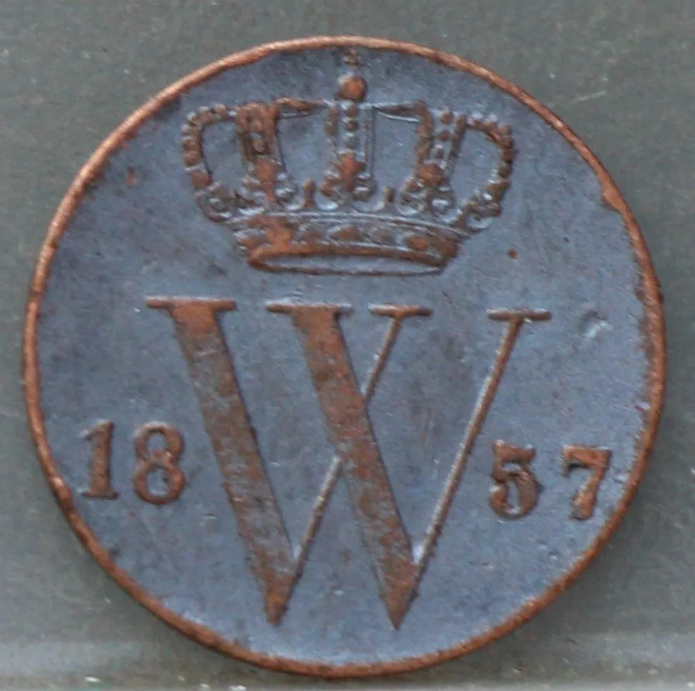 Halve Cent 1857 - Koper voorzijde, 1/2 cent