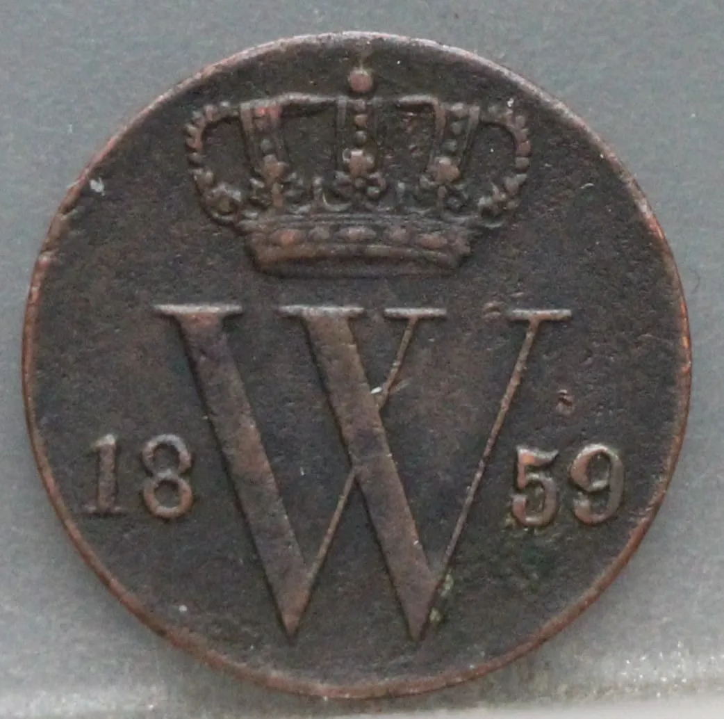 Halve Cent 1859 voorzijde, Nederland, ½ cent