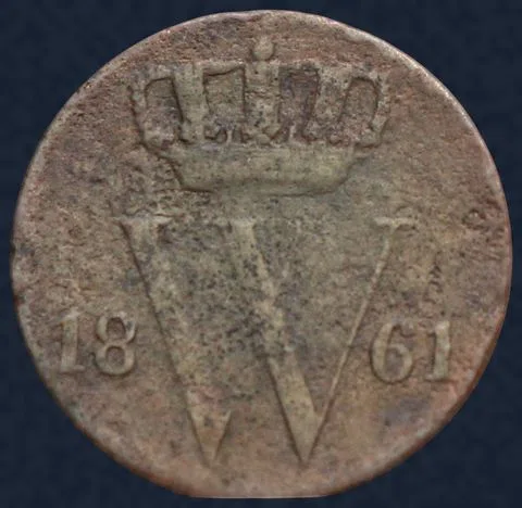 Halve Cent 1861 Willem 3