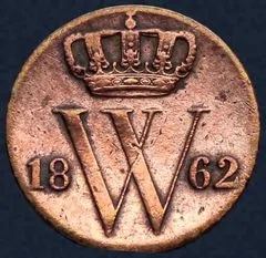 Halve Cent 1862 Willem 3
