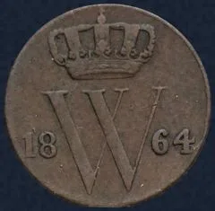 ½ Cent 1864 Willem III