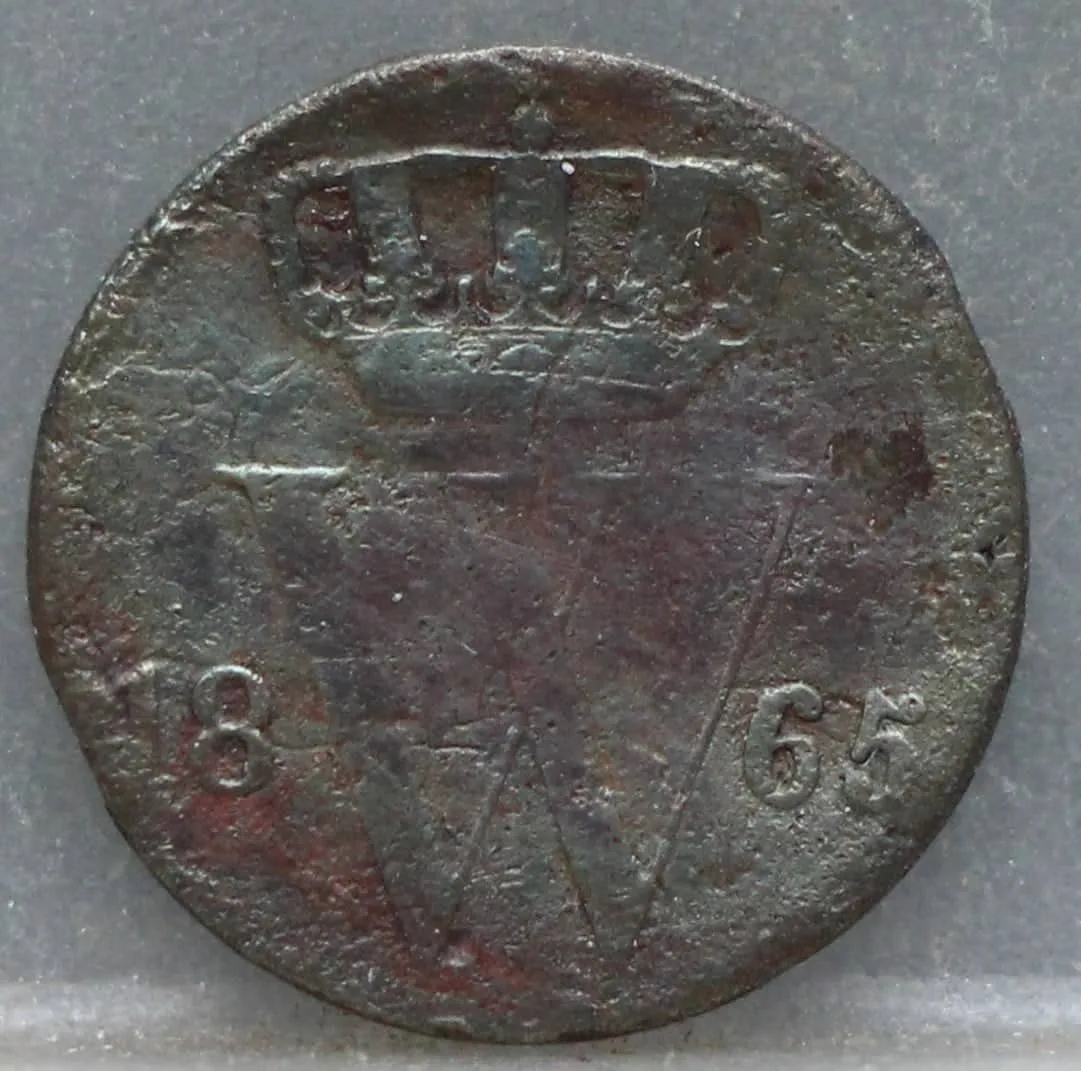 Halve Cent 1865 voorzijde, 1/2 cent
