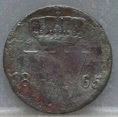Halve Cent 1865 voorzijde, 1/2 cent