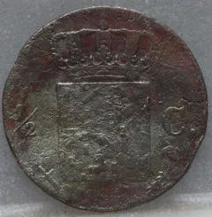 Halve Cent 1865 achterzijde, 1/2 cent