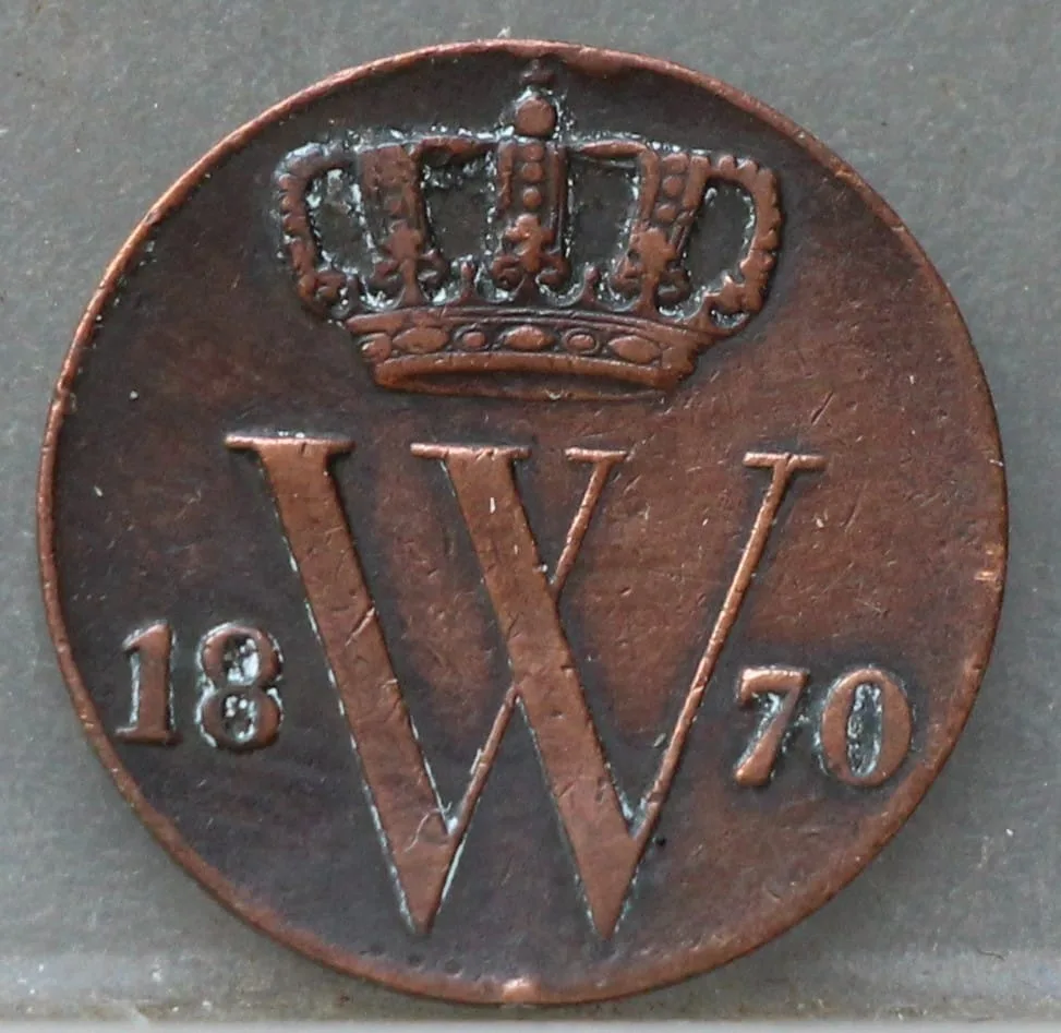 Halve Cent 1870 - Koper voorzijde, 1/2 cent